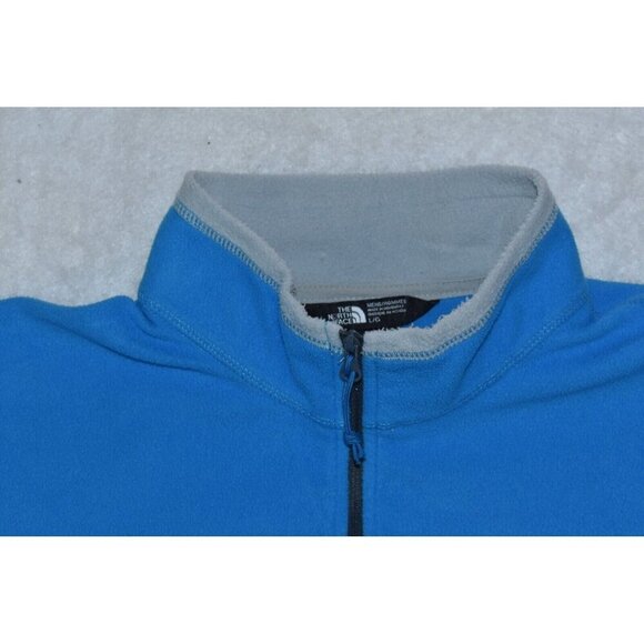 The North Face Classic Men's Sweatshirt Size L Blue Pullover Half Zip Fleece - Picture 2 of 12